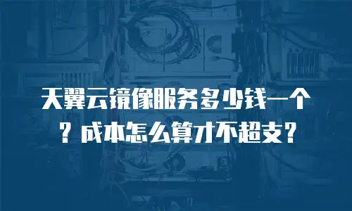 天翼云镜像服务多少钱一个？成本怎么算才不超支？