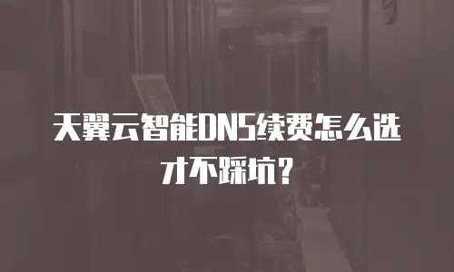 天翼云智能DNS续费怎么选才不踩坑？