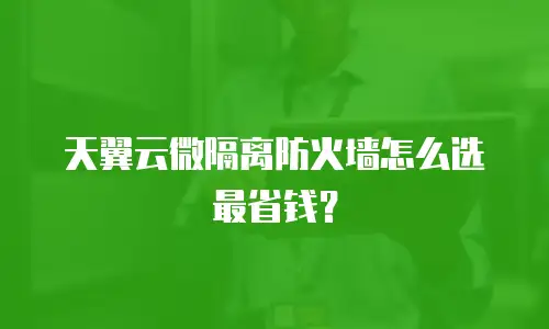 天翼云微隔离防火墙怎么选最省钱？
