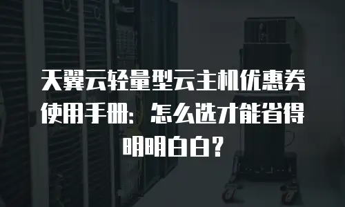 天翼云轻量型云主机优惠券使用手册：怎么选才能省得明明白白？