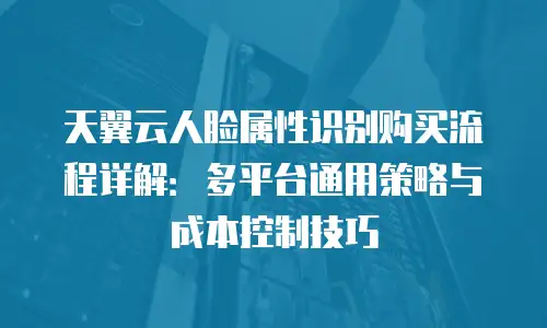 天翼云人脸属性识别购买流程详解：多平台通用策略与成本控制技巧