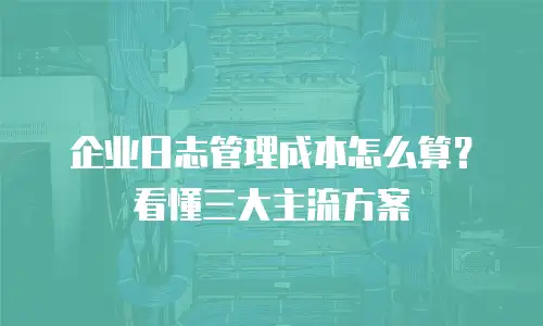 企业日志管理成本怎么算？看懂三大主流方案