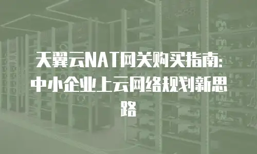 天翼云NAT网关购买指南：中小企业上云网络规划新思路