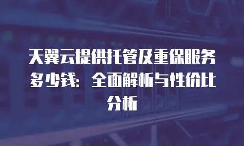 天翼云提供托管及重保服务多少钱：全面解析与性价比分析