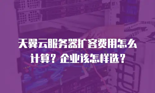 天翼云服务器扩容费用怎么计算？企业该怎样选？