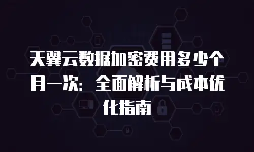 天翼云数据加密费用多少个月一次：全面解析与成本优化指南