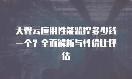 天翼云应用性能监控多少钱一个？全面解析与性价比评估