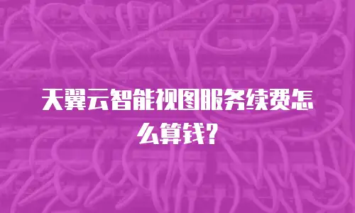 天翼云智能视图服务续费怎么算钱？