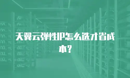 天翼云弹性IP怎么选才省成本？