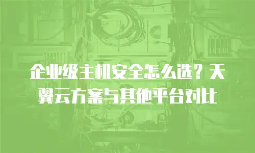 企业级主机安全怎么选？天翼云方案与其他平台对比
