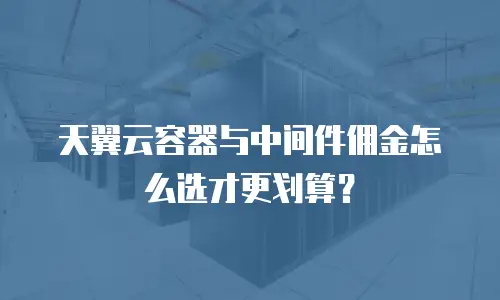 天翼云容器与中间件佣金怎么选才更划算？
