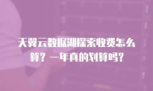 天翼云数据湖探索收费怎么算？一年真的划算吗？