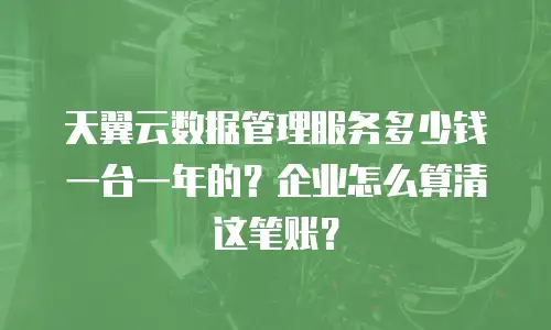 天翼云数据管理服务多少钱一台一年的？企业怎么算清这笔账？