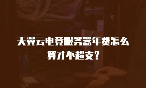 天翼云电竞服务器年费怎么算才不超支？