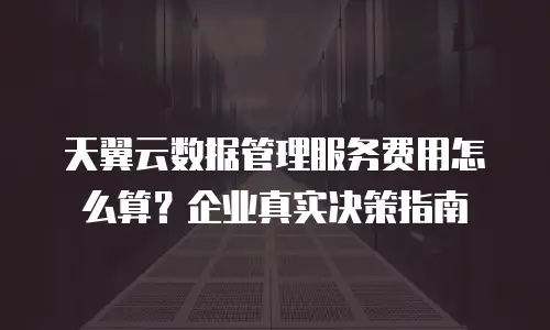 天翼云数据管理服务费用怎么算？企业真实决策指南