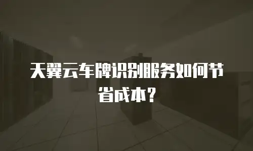 天翼云车牌识别服务如何节省成本？