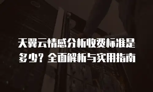 天翼云情感分析收费标准是多少？全面解析与实用指南