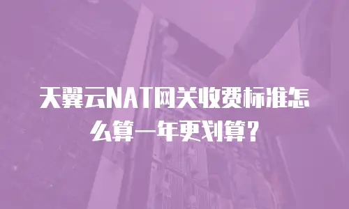 天翼云NAT网关收费标准怎么算一年更划算？