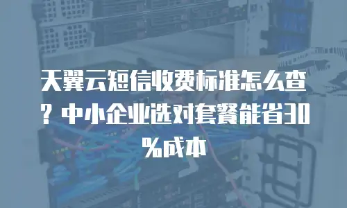 天翼云短信收费标准怎么查？中小企业选对套餐能省30%成本