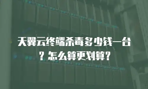 天翼云终端杀毒多少钱一台？怎么算更划算？