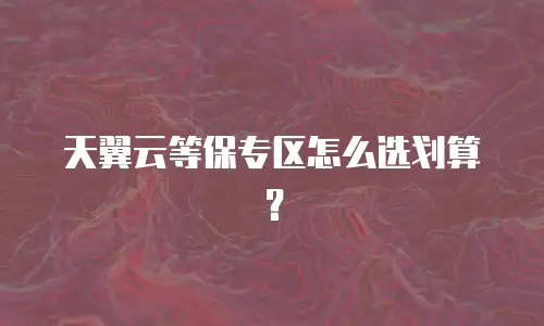 天翼云等保专区怎么选划算？