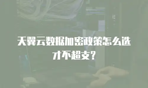 天翼云数据加密政策怎么选才不超支？