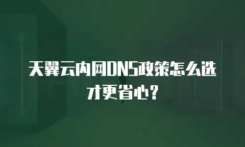 天翼云内网DNS政策怎么选才更省心？