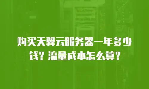 购买天翼云服务器一年多少钱？流量成本怎么算？
