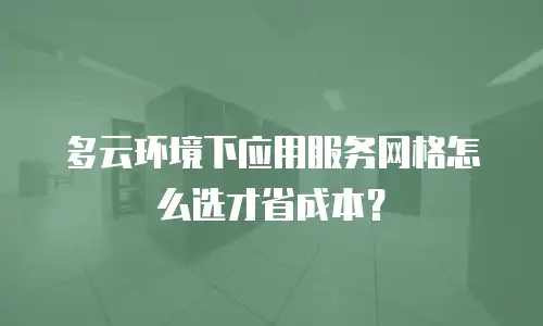 多云环境下应用服务网格怎么选才省成本？