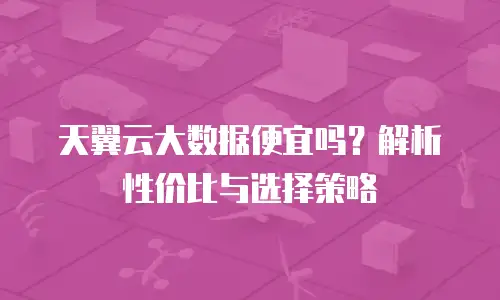天翼云大数据便宜吗？解析性价比与选择策略