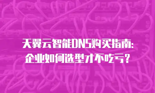 天翼云智能DNS购买指南：企业如何选型才不吃亏？