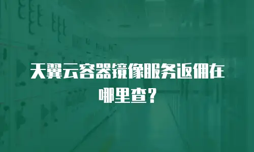 天翼云容器镜像服务返佣在哪里查？