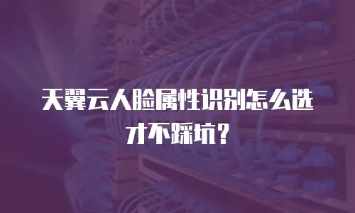 天翼云人脸属性识别怎么选才不踩坑？