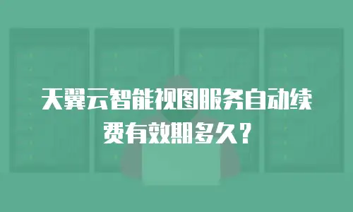 天翼云智能视图服务自动续费有效期多久？