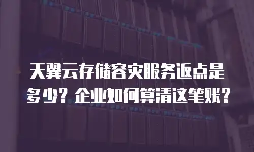 天翼云存储容灾服务返点是多少？企业如何算清这笔账？