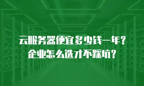 云服务器便宜多少钱一年？企业怎么选才不踩坑？