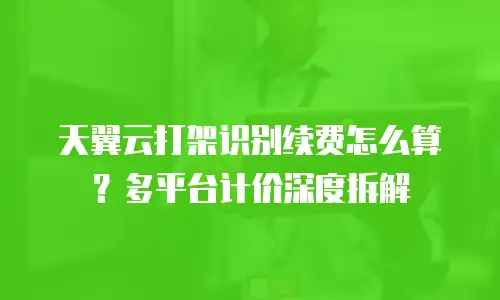 天翼云打架识别续费怎么算？多平台计价深度拆解