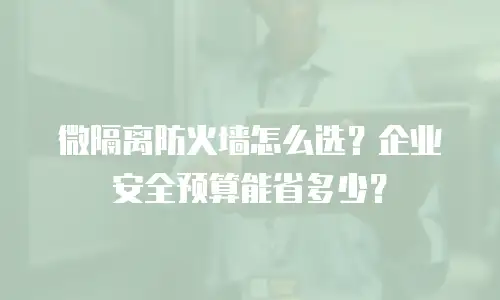 微隔离防火墙怎么选？企业安全预算能省多少？