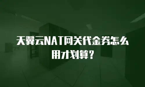 天翼云NAT网关代金券怎么用才划算？