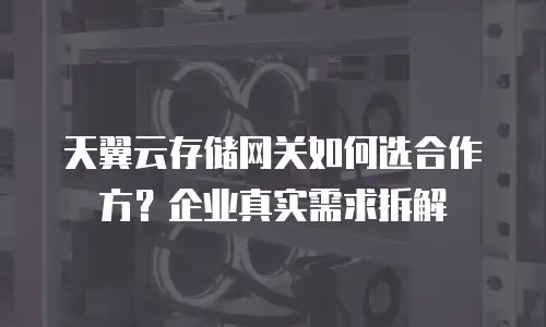 天翼云存储网关如何选合作方？企业真实需求拆解