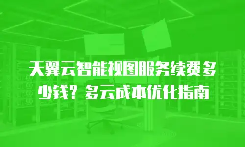 天翼云智能视图服务续费多少钱？多云成本优化指南