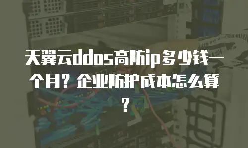 天翼云ddos高防ip多少钱一个月？企业防护成本怎么算？