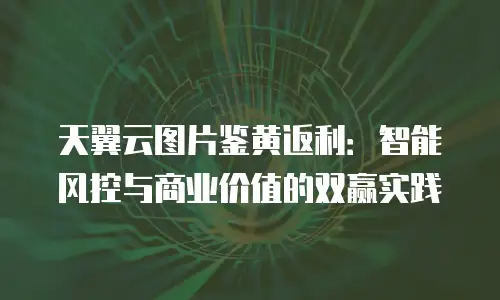 天翼云图片鉴黄返利：智能风控与商业价值的双赢实践