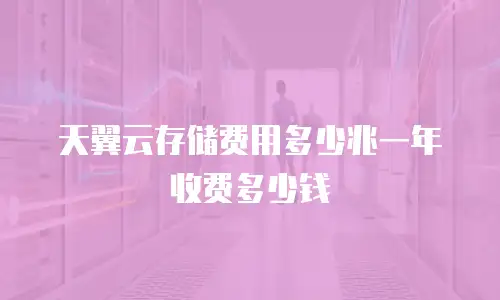 天翼云存储费用多少兆一年收费多少钱
