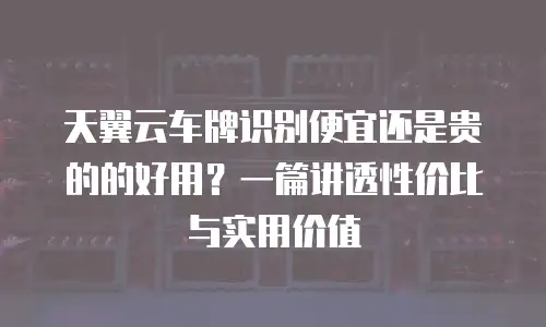 天翼云车牌识别便宜还是贵的的好用？一篇讲透性价比与实用价值