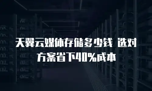 天翼云媒体存储多少钱 选对方案省下40%成本