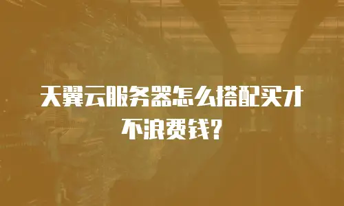 天翼云服务器怎么搭配买才不浪费钱？