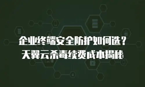 企业终端安全防护如何选？天翼云杀毒续费成本揭秘
