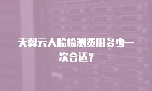 天翼云人脸检测费用多少一次合适？