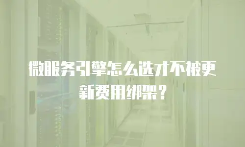 微服务引擎怎么选才不被更新费用绑架？
